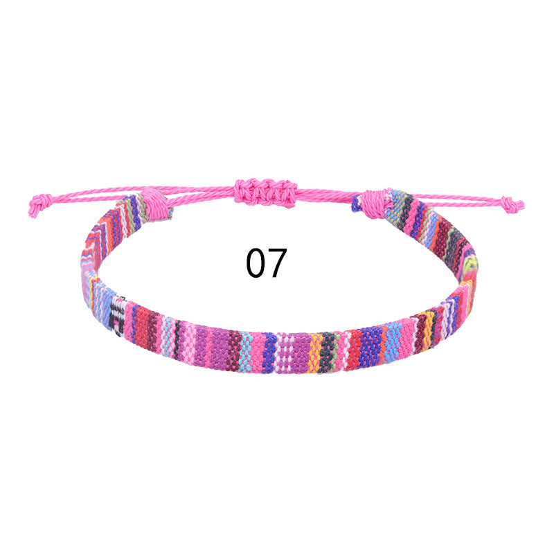 Style Cotton Linen Woven Fabric Carrying Bracelets