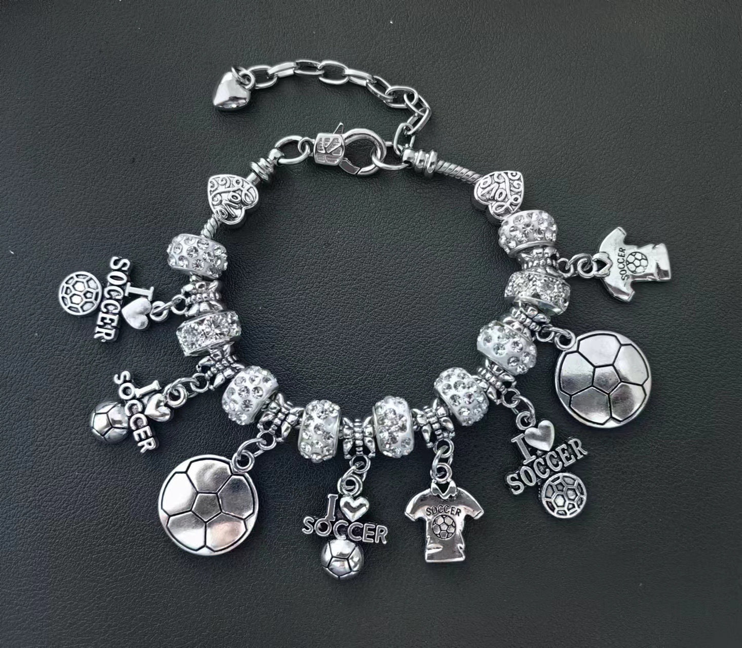 Team Elastic Beaded Football Basketball Rugby Bracelets