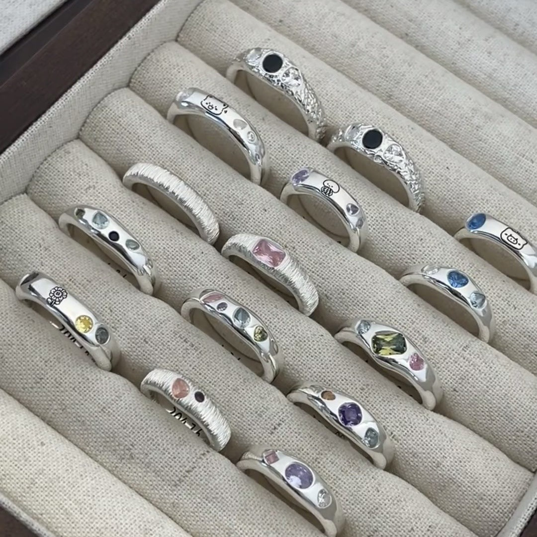 Women's Hollow Wave Geometric Open Trendy Design Rings