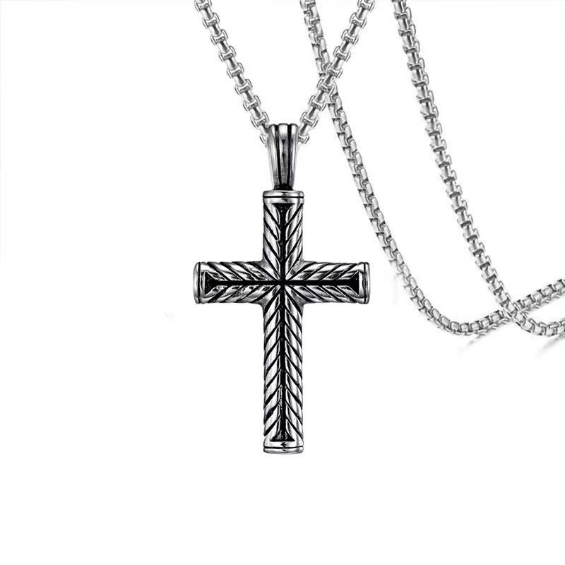 Men's Cross Sweater Chain Accessories Titanium Steel Necklaces
