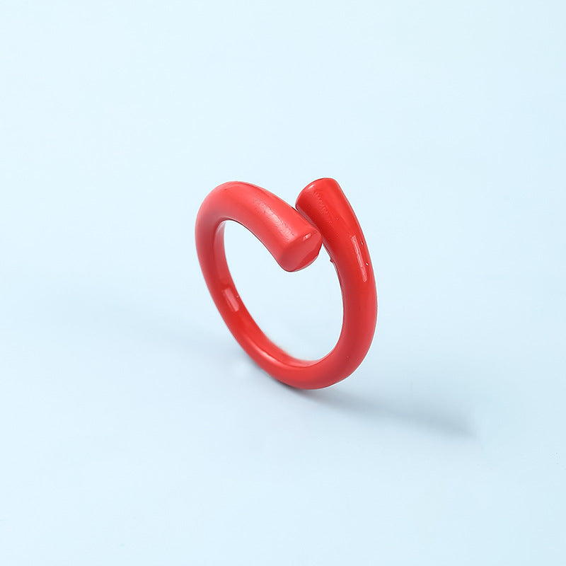 Personality Fashion Macaron Color Design Sense Rings