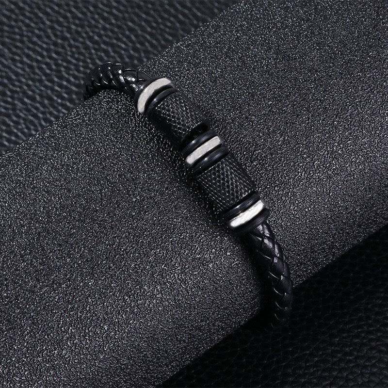 Men's Leather Woven String Beaded Simple Fashion Bracelets