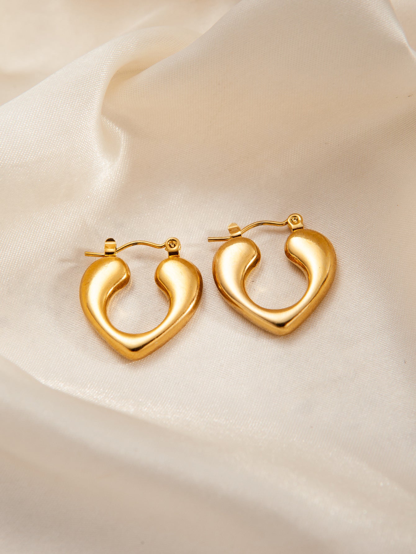 Stainless Steel Ginkgo Leaf Petals Golden Earrings
