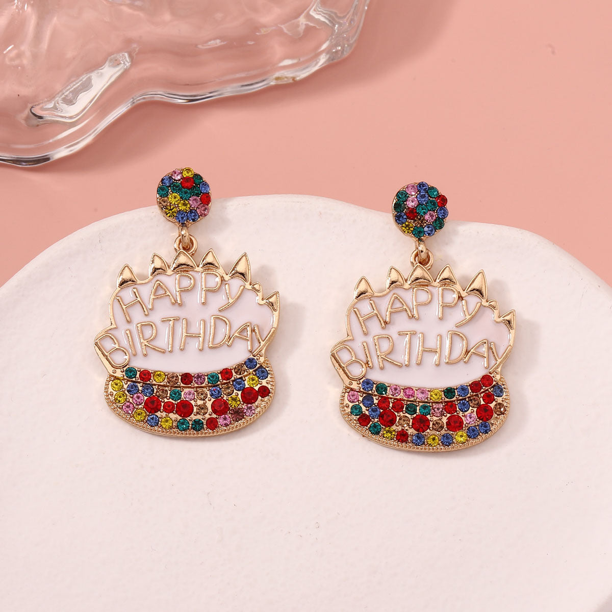 Light Luxury Birthday Cake Cute Graceful Earrings
