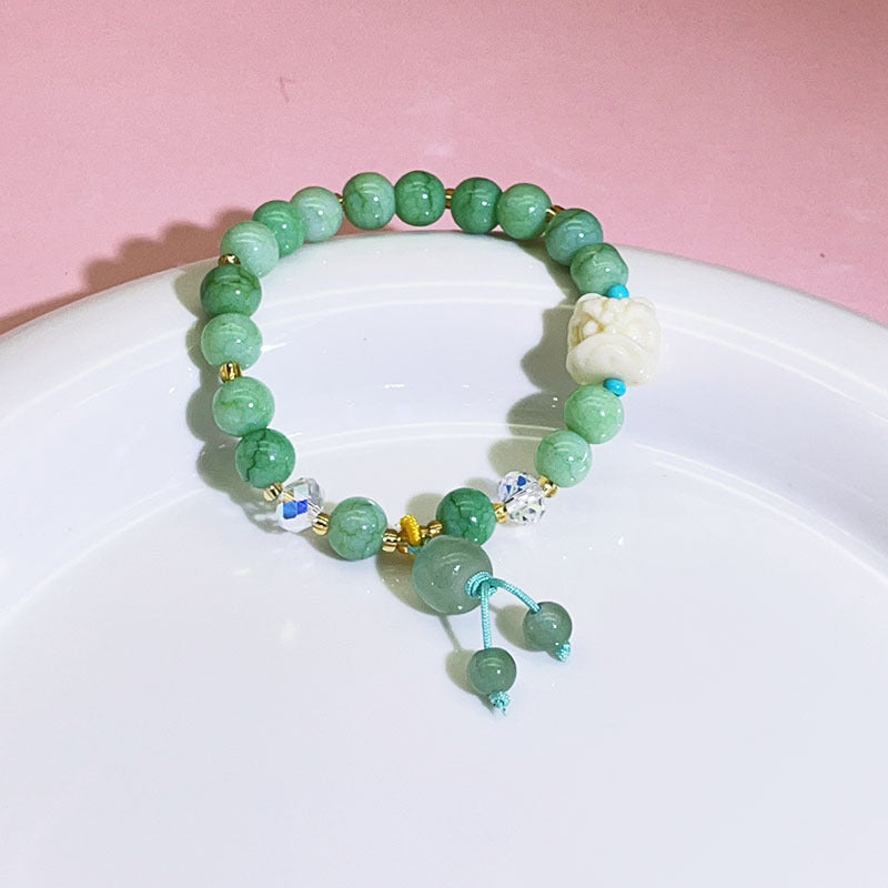 Style Colorful Lion Glass Ice Crack Ancient Sweet Princess Bracelets