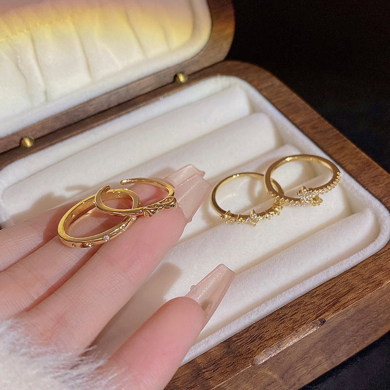 Style Retro Set Female Niche High-grade Rings