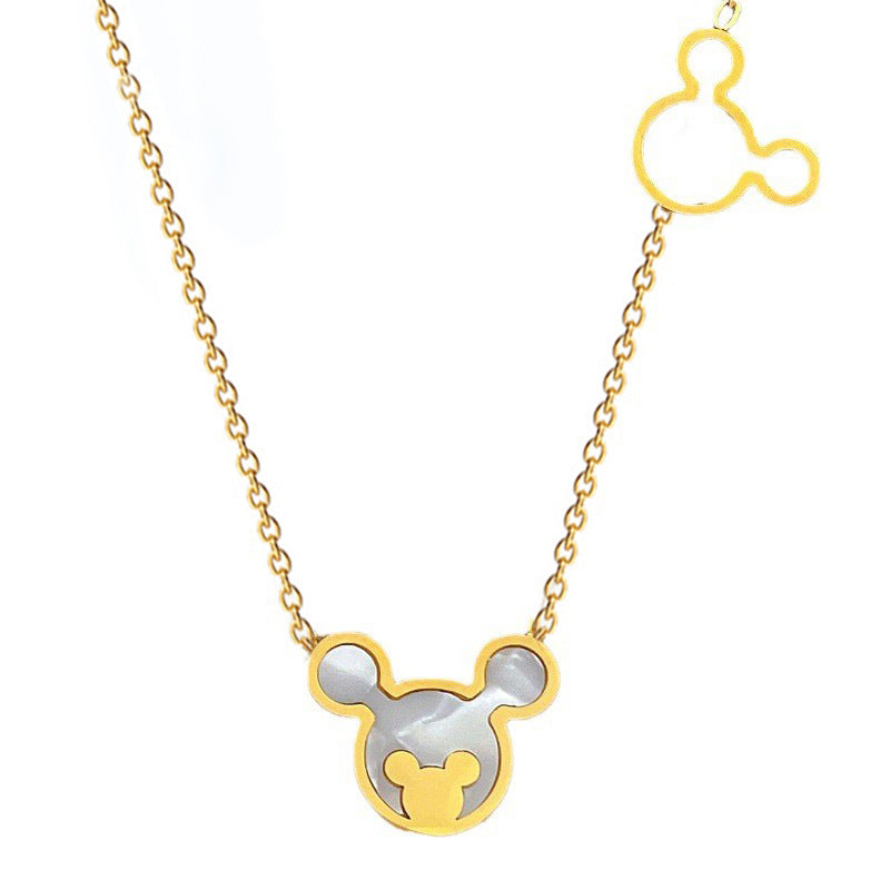 Titanium Steel Shell Mouse Minimalist Stove Real Necklaces
