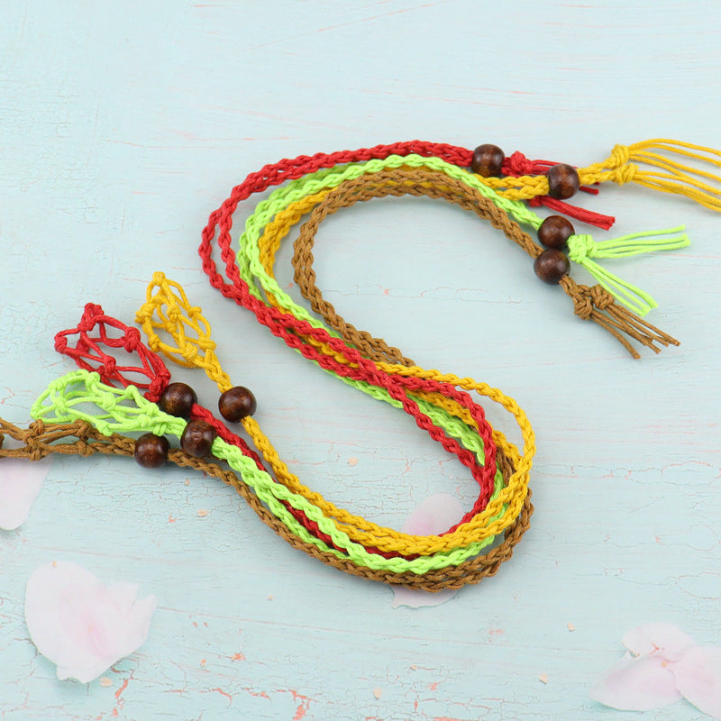 Adjustable Telescopic Net Pocket Hand-woven Without Necklaces