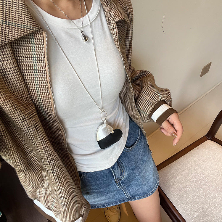 Live Brushed Love Long Sweater Chain Personality Simple Big Pendants