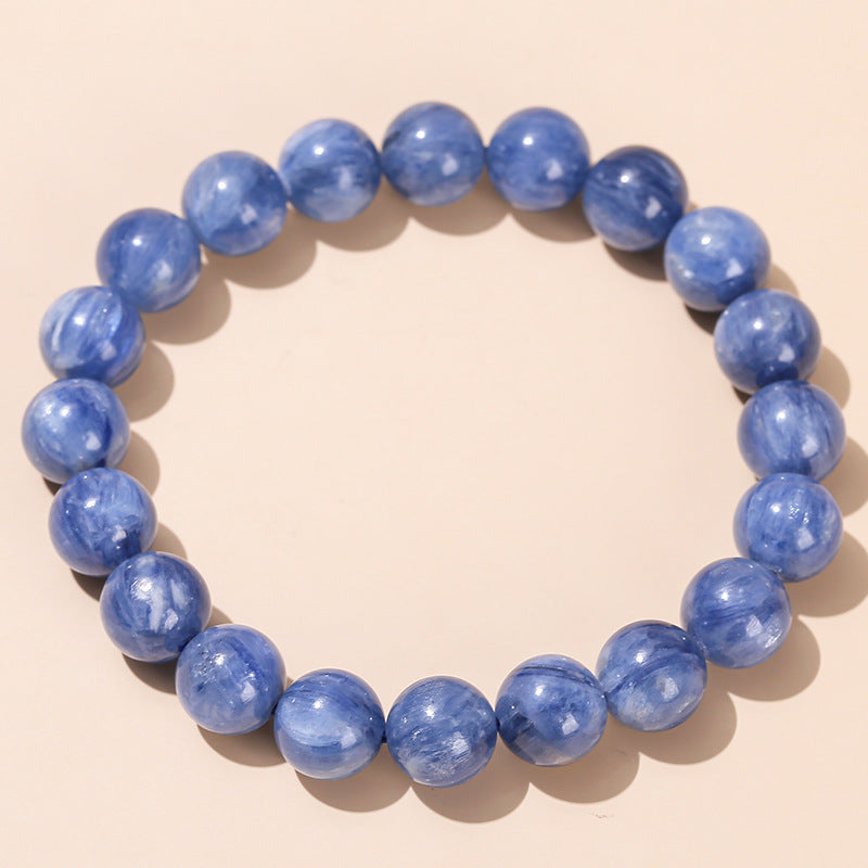 Women's & Men's Natural Brazil Blue Crystal Veet Round Beads Bracelets