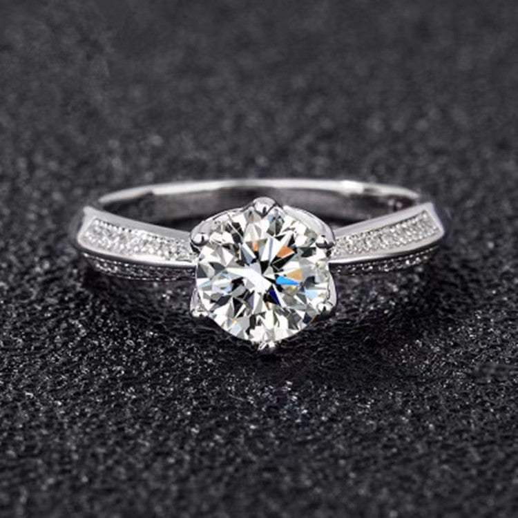 Live Broadcast Sier Moissanite Female Karat Rings
