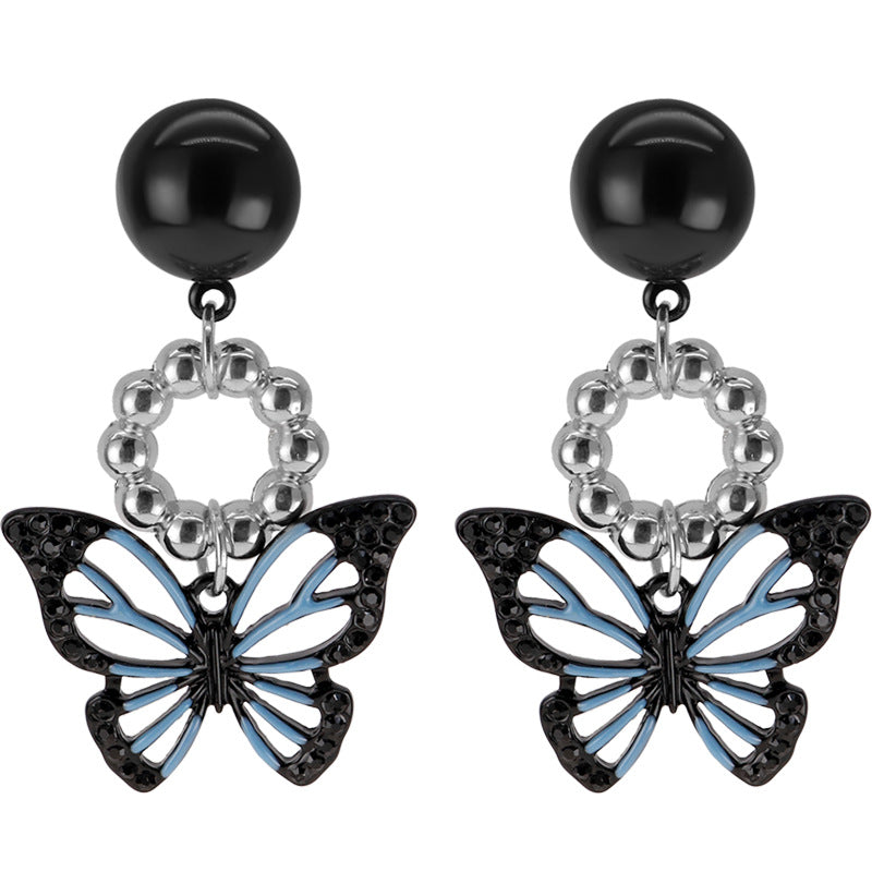 Graceful Sweet Cool Style Black Butterfly Rings