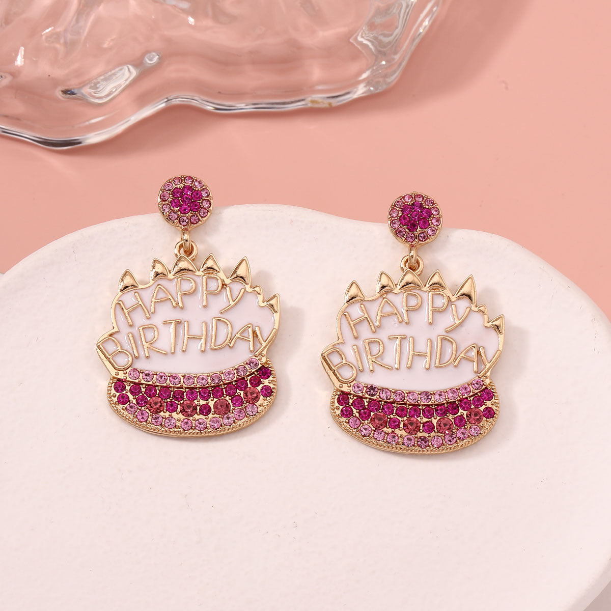 Light Luxury Birthday Cake Cute Graceful Earrings