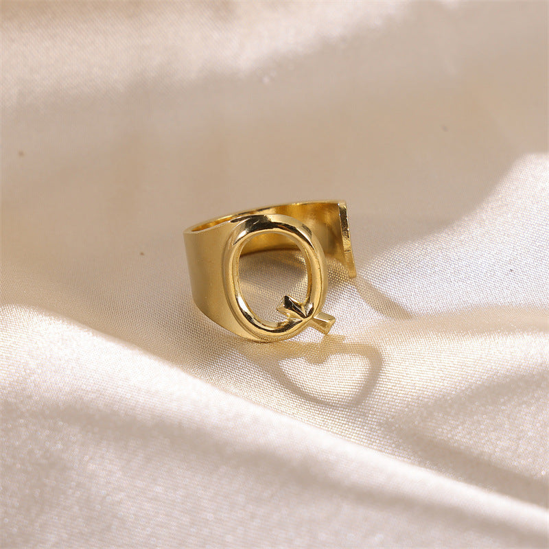 Letters Female Style Fashion Knuckle Personality Vintage Stainless Rings