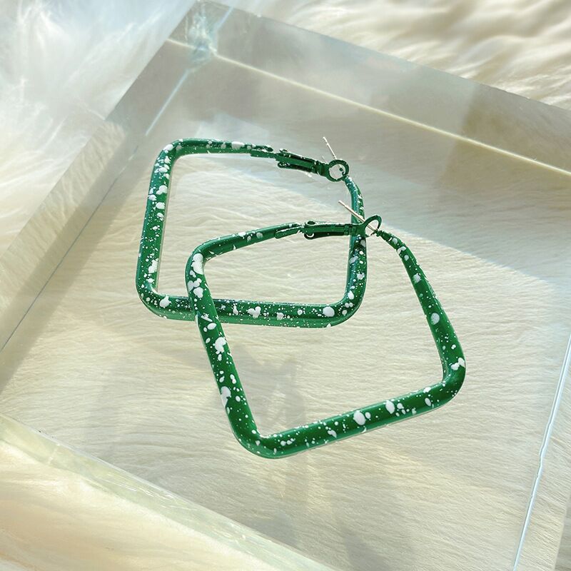 Needle Vintage Dark Green Series Korean Style Earrings