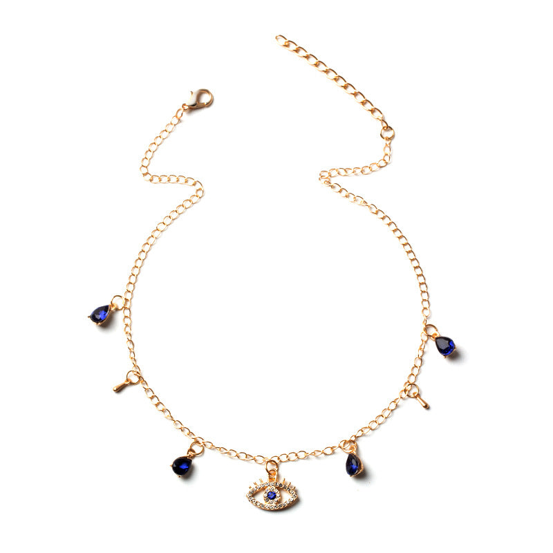 Women's European American Ornament Crystal Eye Summer Necklaces
