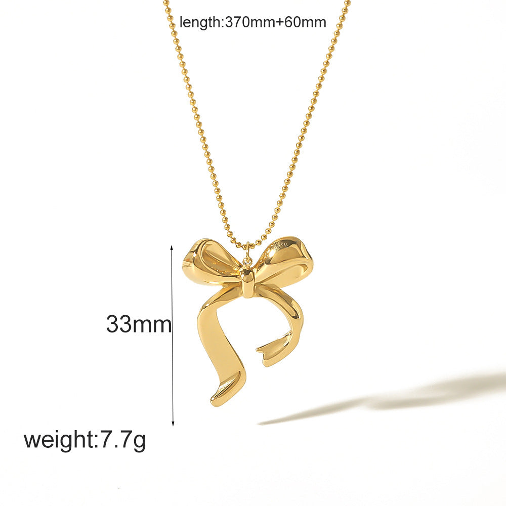Style Design Stainless Steel Bow Fashionable Necklaces