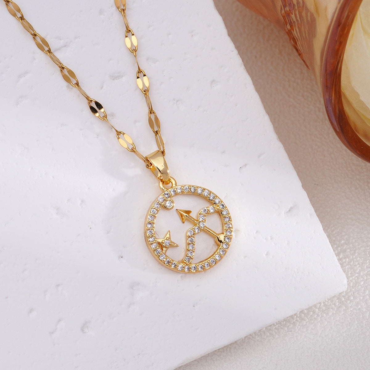 Women's Fashion Twee Constellations Design High-grade Real Gold Necklaces