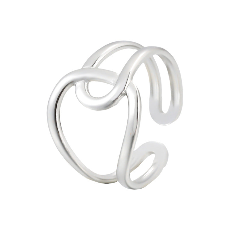 Steel Open-end Female Personality Geometry Stainless Simple Rings