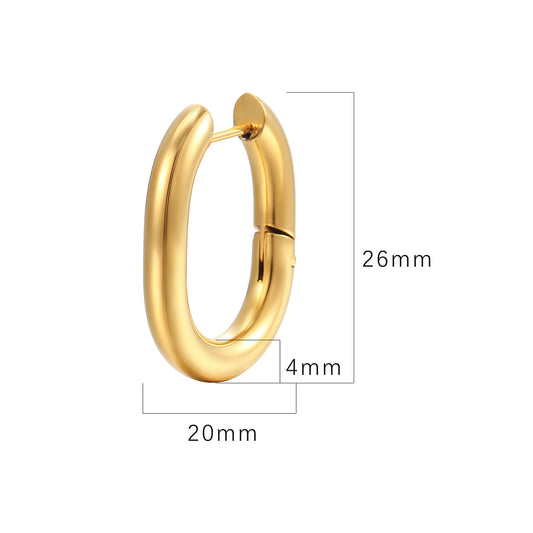 Women's Steel Gold-plated Stainless Gold U-shaped Ear Earrings