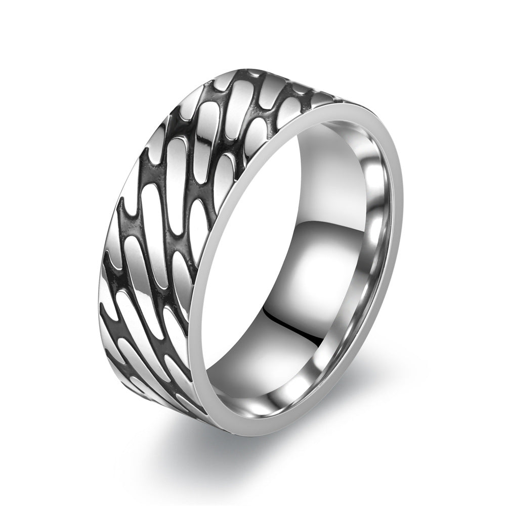 Men's Rotating Decompression Cross Titanium Steel Stainless Rings