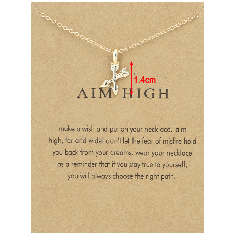 Double Arrow Paper Crane Direction Of Life Necklaces