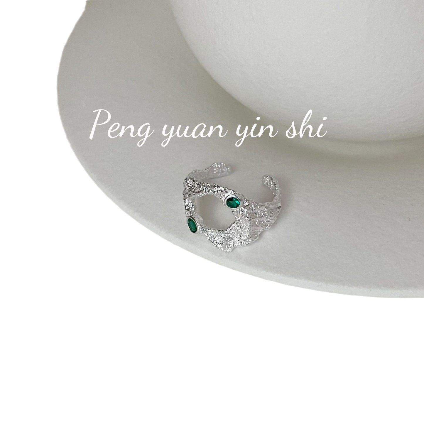 Sterling Sier Texture Irregular Wide Surface Female Niche Rings