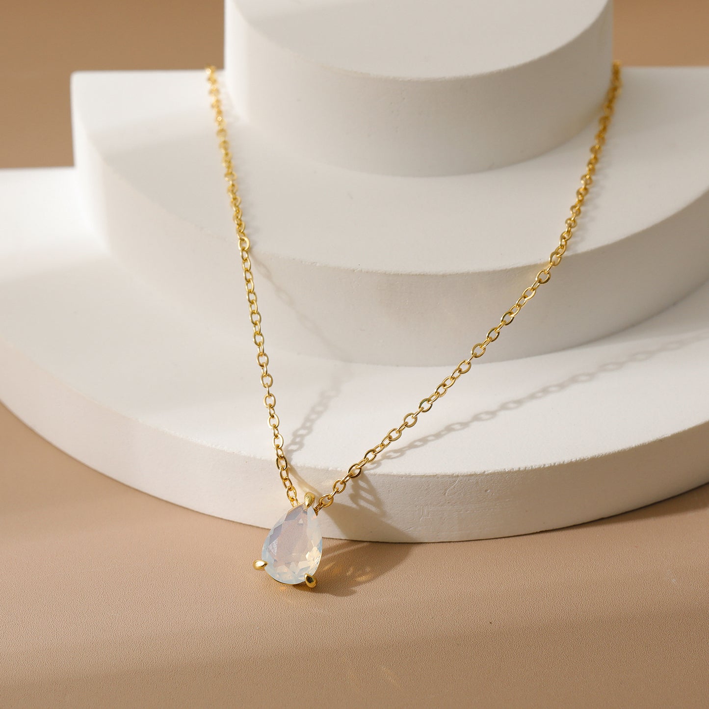 Drop Zircon Month Birthstone Birthstones Pear-shaped Necklaces