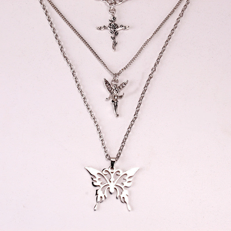 Style Disco Angel Rose Butterfly Personalized Necklaces