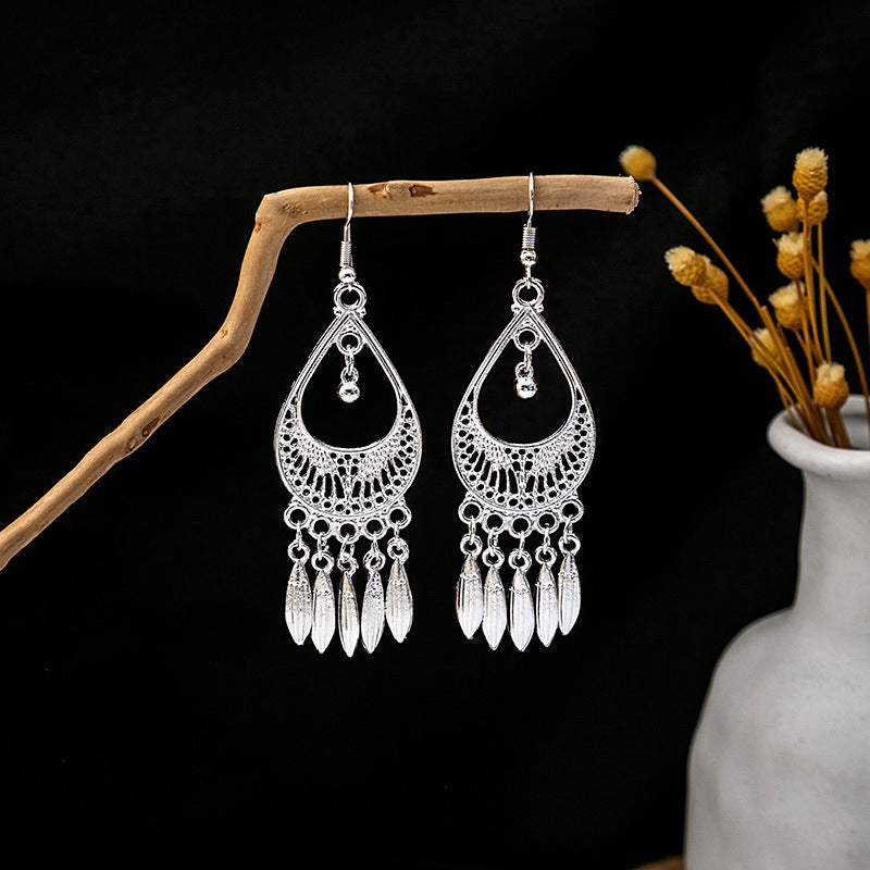 Sier Family Minority Ethnic Style Tourist Attractions Earrings