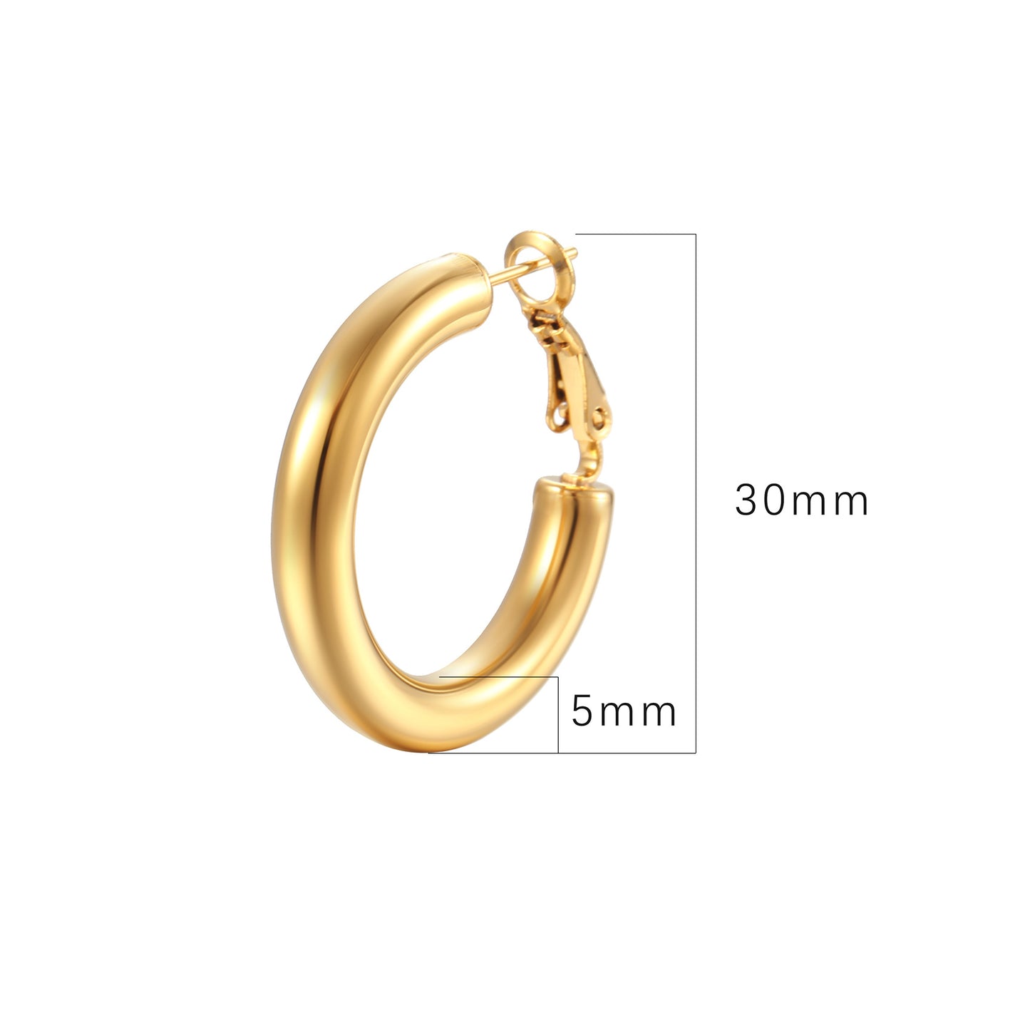 Women's Steel Hollow Round Gold Simple Style Fashion Earrings