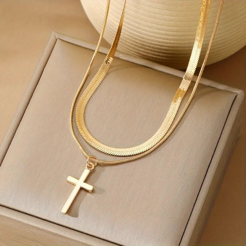 Women's Snake Bones Chain Cross Fashion Like Necklaces