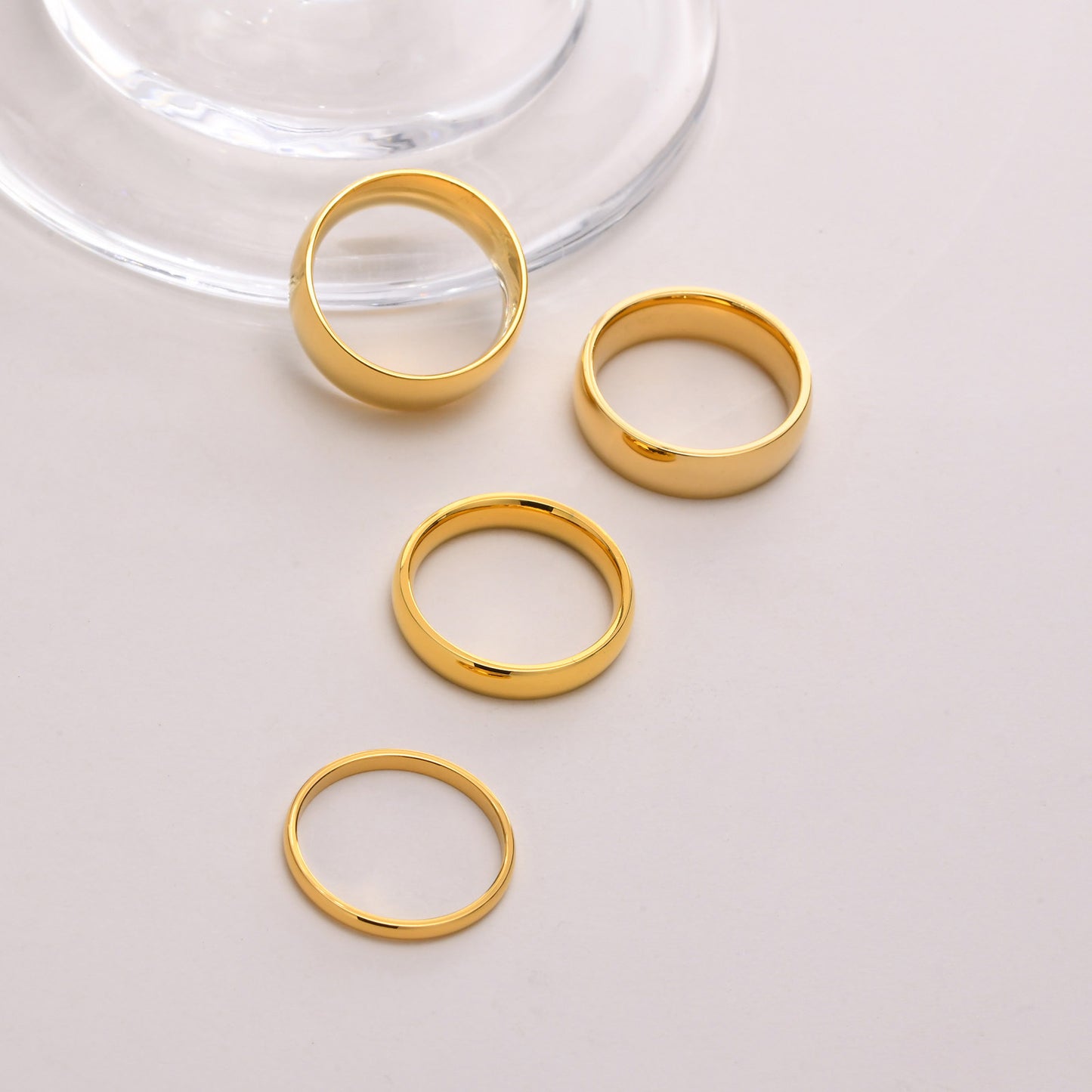 Titanium Steel Stainless Scenery Surface Simple Rings