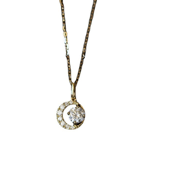 Sier Gold-plated Zircon Inlaid Diamond Mini Necklaces