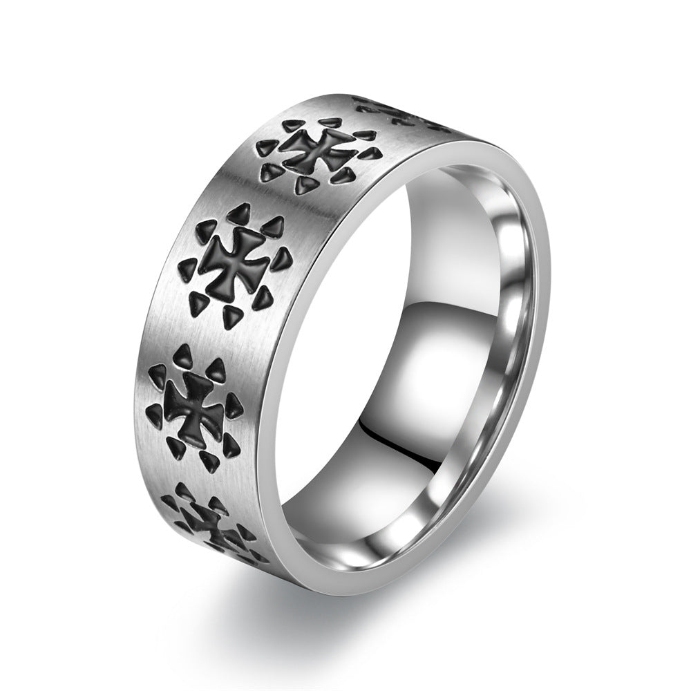 Men's Rotating Decompression Cross Titanium Steel Stainless Rings
