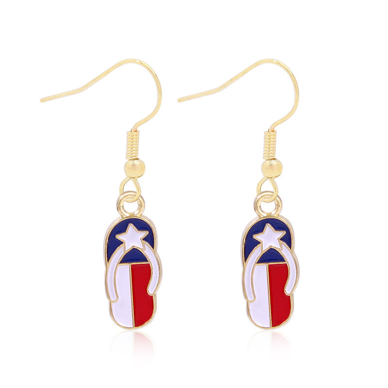 Alloy Dripping Oil Stars Stripes National Rings