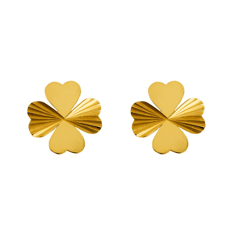 Women's Leaf Clover Ear Elegant High-grade Titanium Earrings