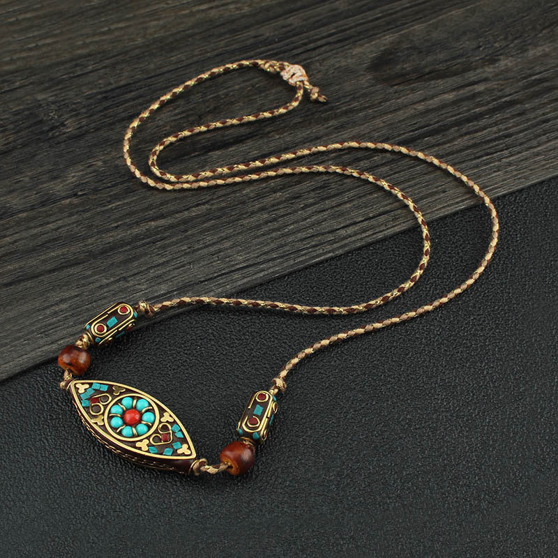 Style Nepal Buddha Eye Hand Rubbing Necklaces