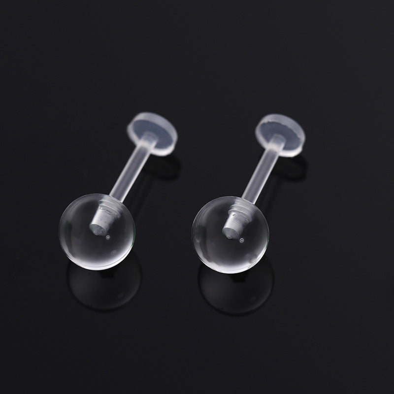 Straight Rod Ear Invisible See Through Needle Earrings