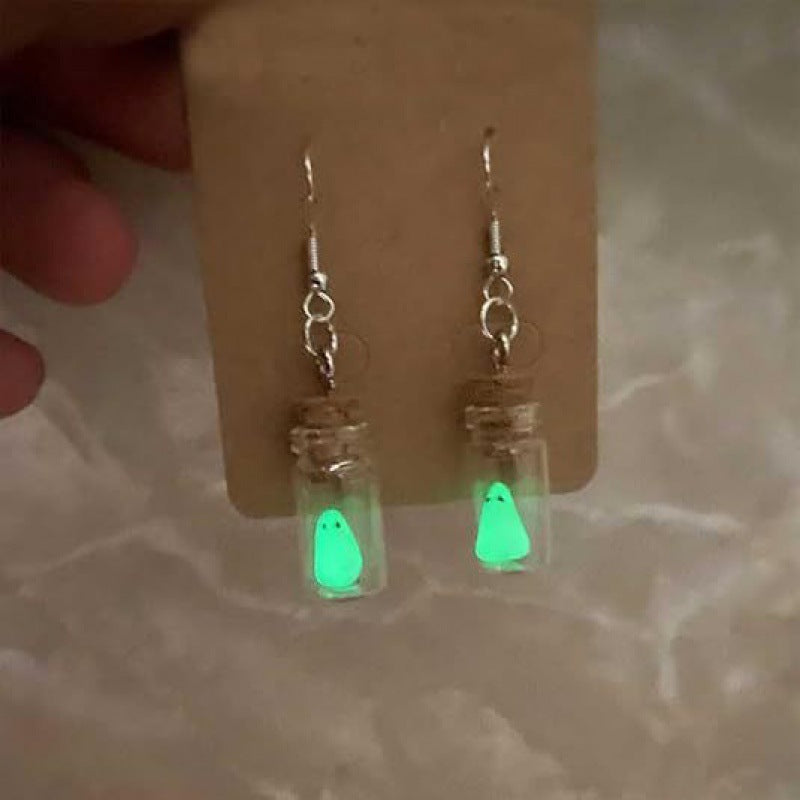 Stereo Luminous Ghost Pumpkin Corn Sugar Earrings