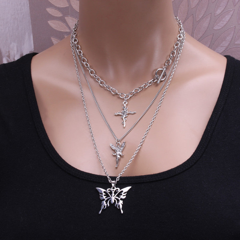Style Disco Angel Rose Butterfly Personalized Necklaces