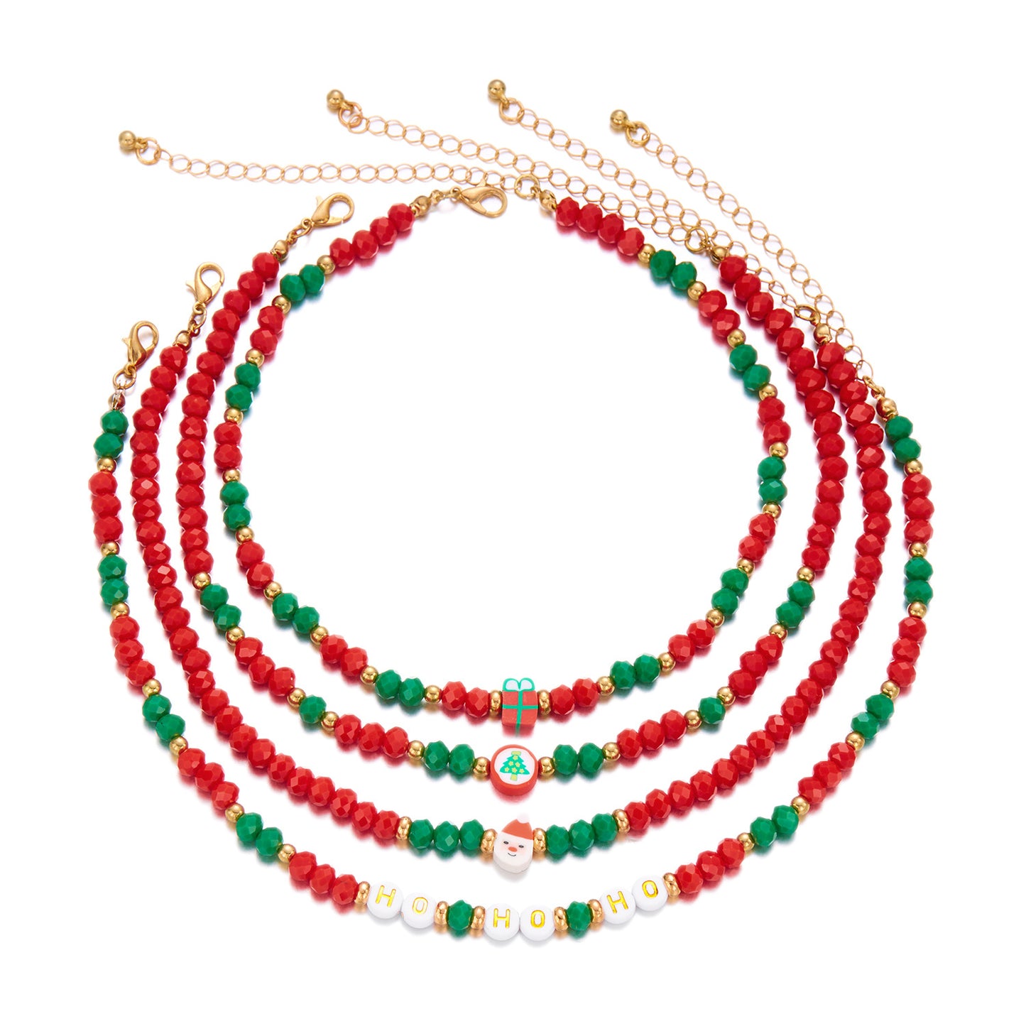 Durable Christmas Polymer Clay Beaded Style Necklaces
