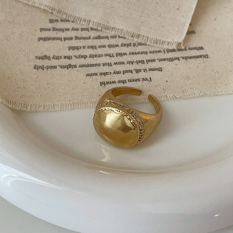 Women's Exaggerated Micro Inlaid Zircon Geometric Metal Rings