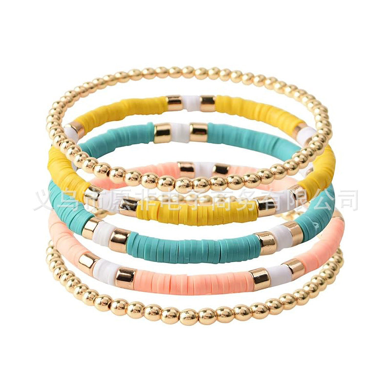 Women's Bohemian Stackable Evil Eye Polymer Clay Bracelets