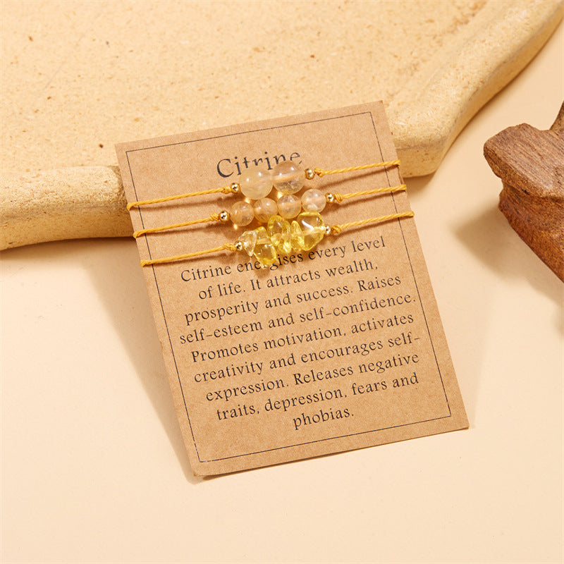 Stone Beaded Suit Citrine Irregular Gravel Bracelets