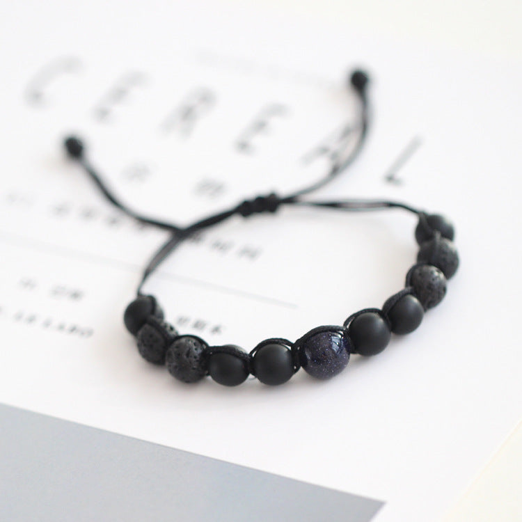 Sand Blue San Woven Black Rope Bracelets