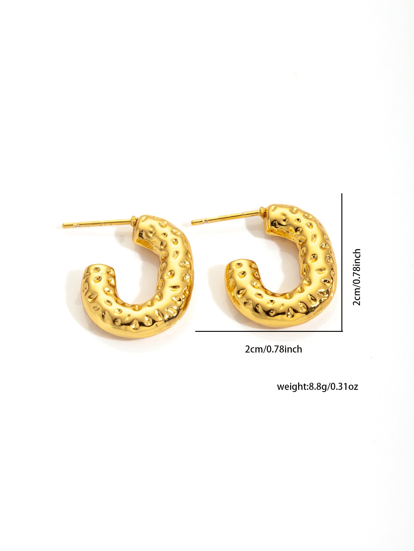All Match Titanium Steel Gold-plated Texture Irregular Light Luxury Earrings