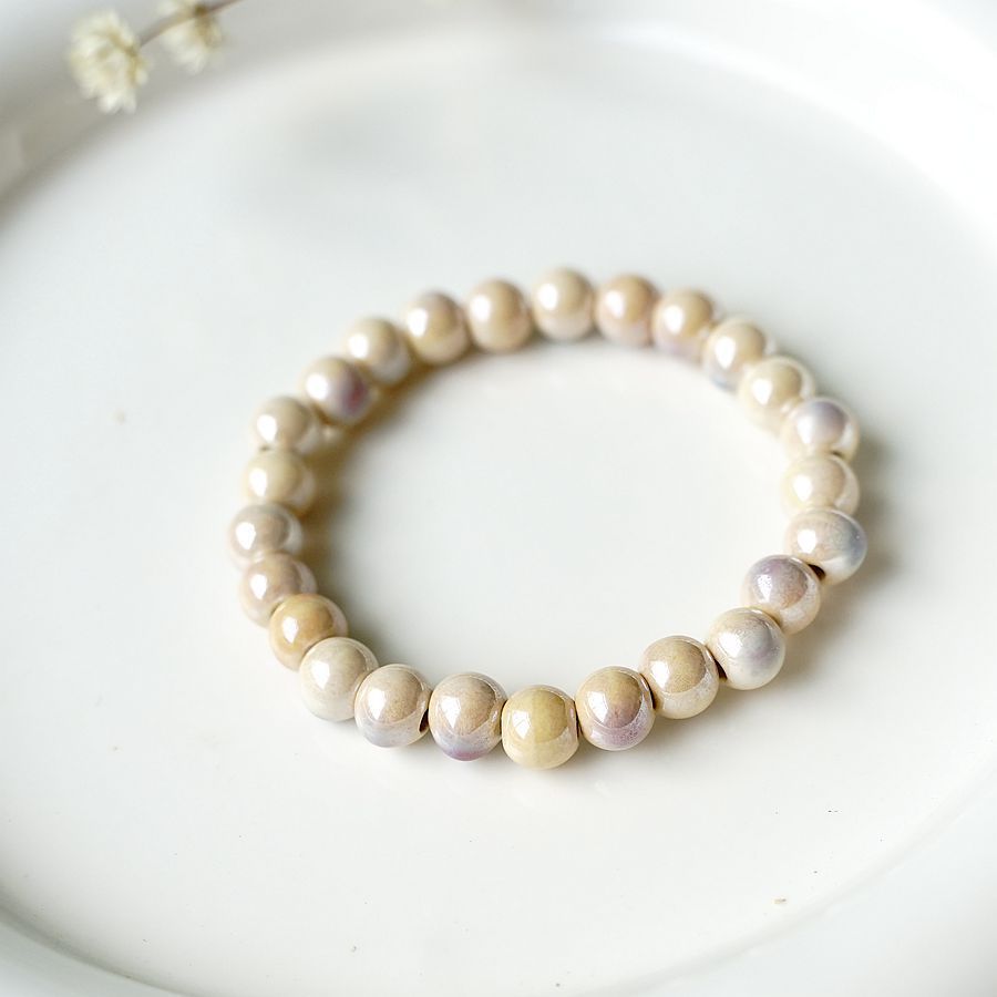 Art Pastoral Sweet Gradient Color Beaded Ceramic Bracelets
