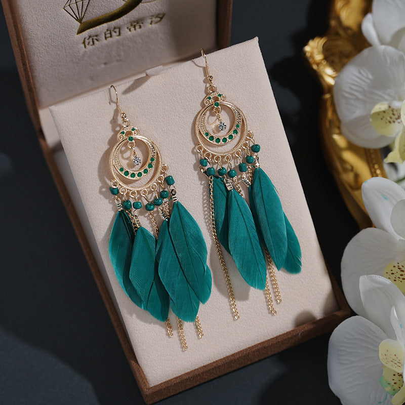 Feather Long Ethnic Style Jewelry Your Earrings