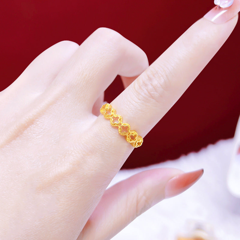 Light Luxury Design Real Bronze Open Rings